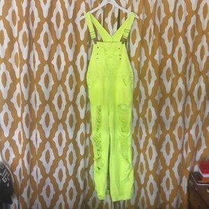 Carmar neon yellow green overalls dungarees